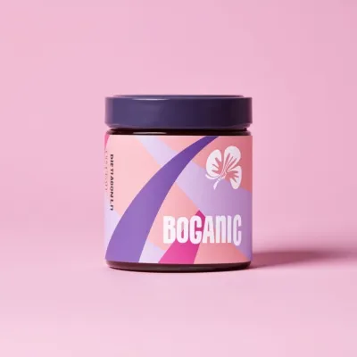 AI-Generated blush food glass jar packaging