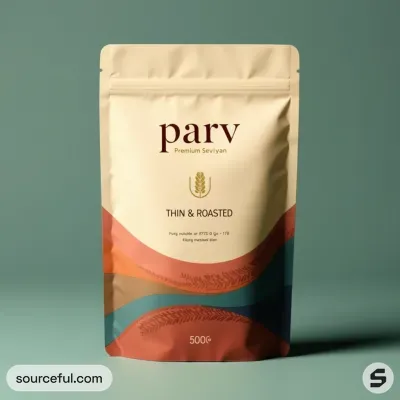 AI-Generated lemon yellow food pouch packaging