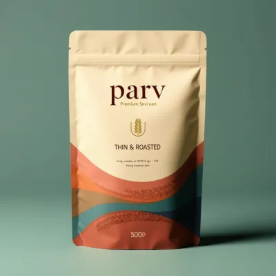 AI-Generated lemon yellow food pouch packaging