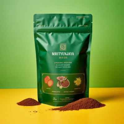 AI-Generated lemon yellow food pouch packaging