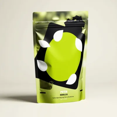 AI-Generated black food pouch packaging