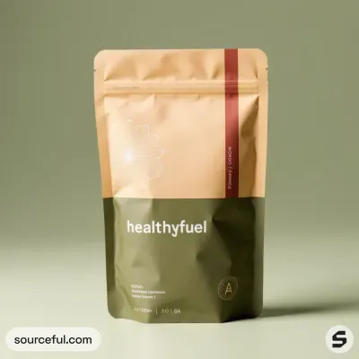 AI-Generated green food pouch packaging