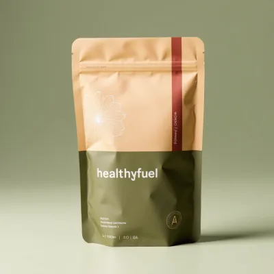 AI-Generated green food pouch packaging