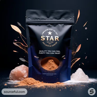 AI-Generated bronze food pouch packaging