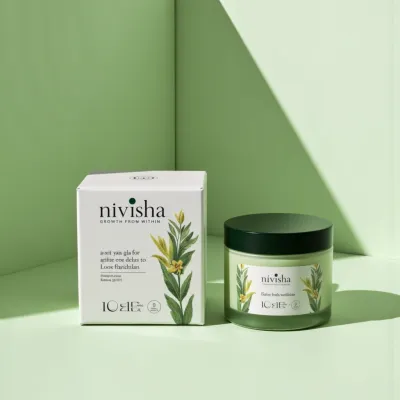 AI-Generated packaging for Cosmetics glass jar in the Haircare Products industry