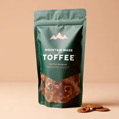 AI-Generated bold food pouch packaging