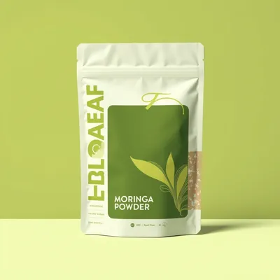 AI-Generated white food pouch packaging