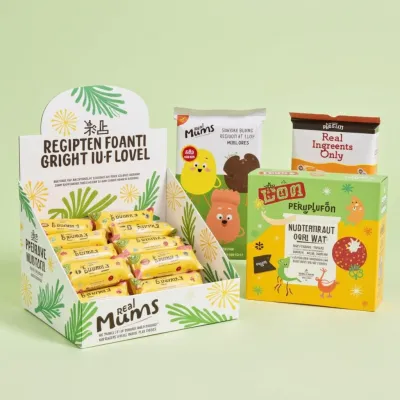 AI-Generated packaging for Shelf display box in the Food and Snacks industry