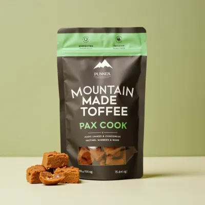 AI-Generated bold food pouch packaging