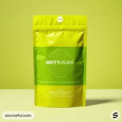 AI-Generated lemon yellow food pouch packaging