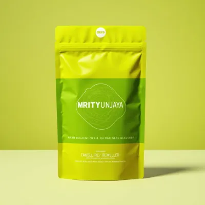 AI-Generated lemon yellow food pouch packaging