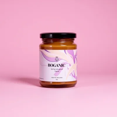 AI-Generated blush food glass jar packaging