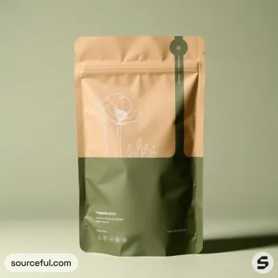 AI-Generated green food pouch packaging