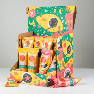 AI-Generated packaging for Shelf display box in the Food and Snacks industry