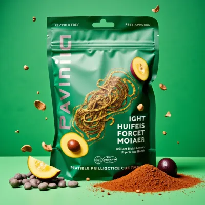 AI-Generated bold food pouch packaging