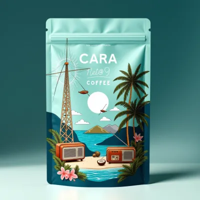 AI-Generated navy blue food pouch packaging
