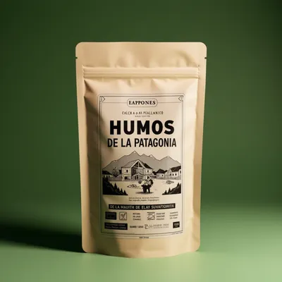 AI-Generated hunter green food pouch packaging