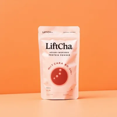 AI-Generated blush food pouch packaging