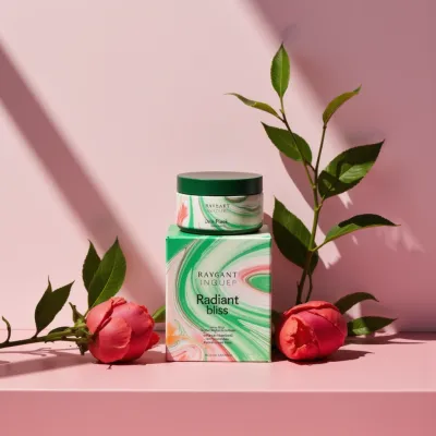 AI-Generated modern cosmetics glass jar packaging