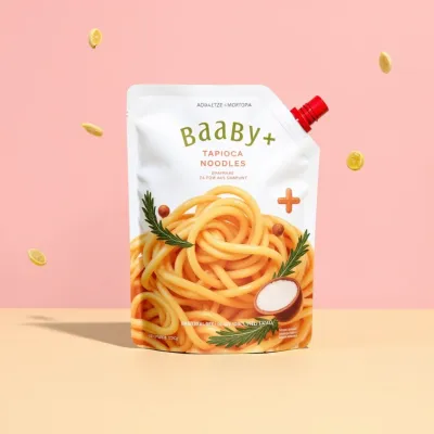 AI-Generated white food pouch packaging