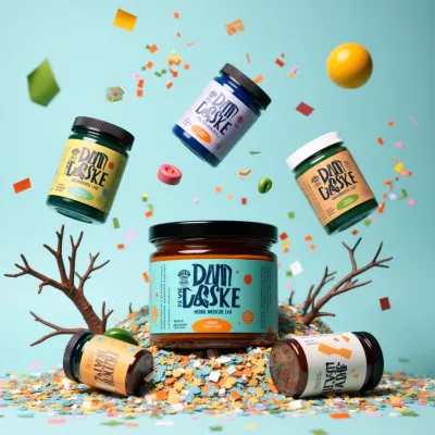 AI-Generated packaging for Food glass jar in the Health and Wellness industry