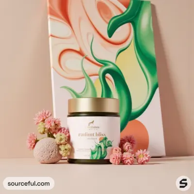 AI-Generated minimalistic cosmetics glass jar packaging