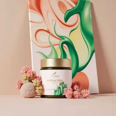 AI-Generated modern cosmetics glass jar packaging