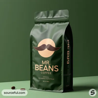 AI-Generated pullman brown food pouch packaging