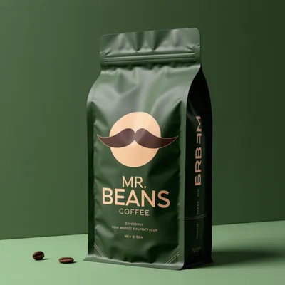 AI-Generated black food pouch packaging