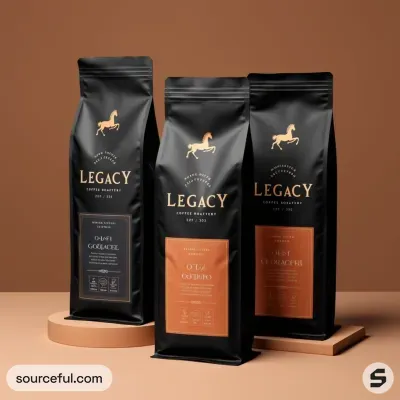 AI-Generated bronze food pouch packaging