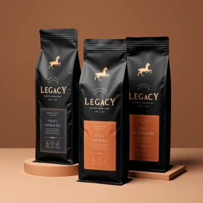 AI-Generated bronze food pouch packaging