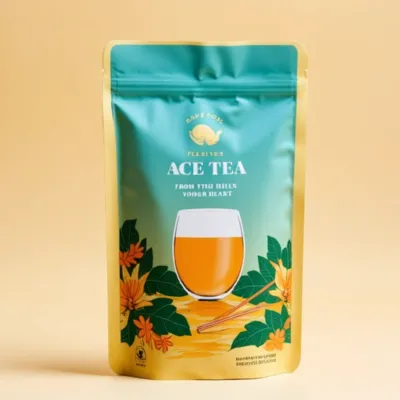 AI-Generated blush food pouch packaging