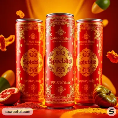 AI-Generated packaging for Drinks can in the Grocery and Pantry Staples industry