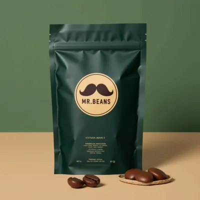 AI-Generated black food pouch packaging