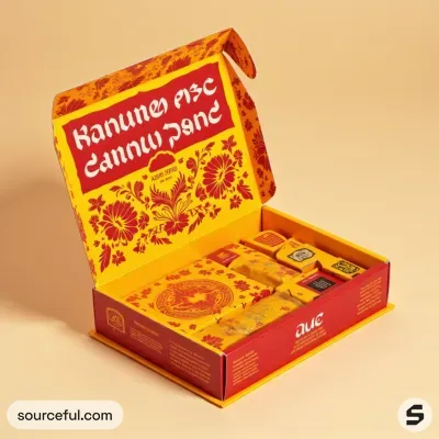 AI-Generated carmine carton box packaging