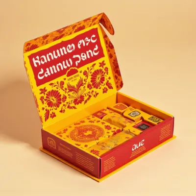 AI-Generated carmine carton box packaging