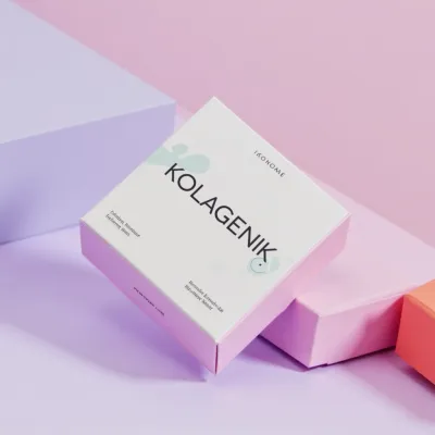 AI-Generated blush carton box packaging