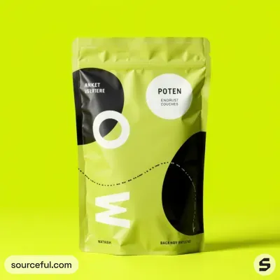 AI-Generated black food pouch packaging