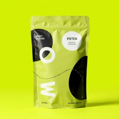 AI-Generated black food pouch packaging