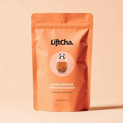 AI-Generated blush food pouch packaging