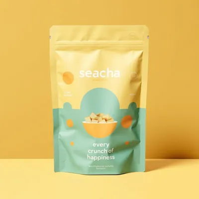AI-Generated beige food pouch packaging