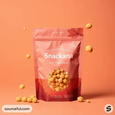 AI-Generated red food pouch packaging