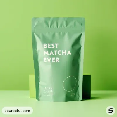 AI-Generated green food pouch packaging