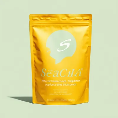 AI-Generated beige food pouch packaging