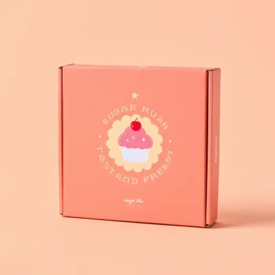 AI-Generated pink mailer box packaging