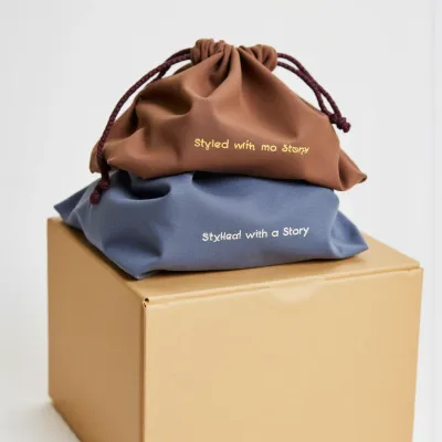 AI-Generated packaging for Drawstring bag in the Fashion and Accessories industry