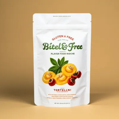 AI-Generated antique white food pouch packaging