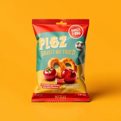 AI-Generated red food pouch packaging