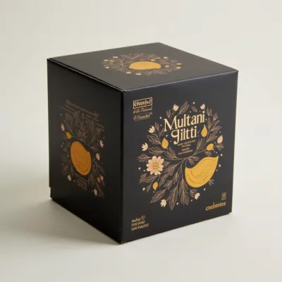 AI-Generated black carton box packaging
