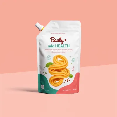 AI-Generated white food pouch packaging
